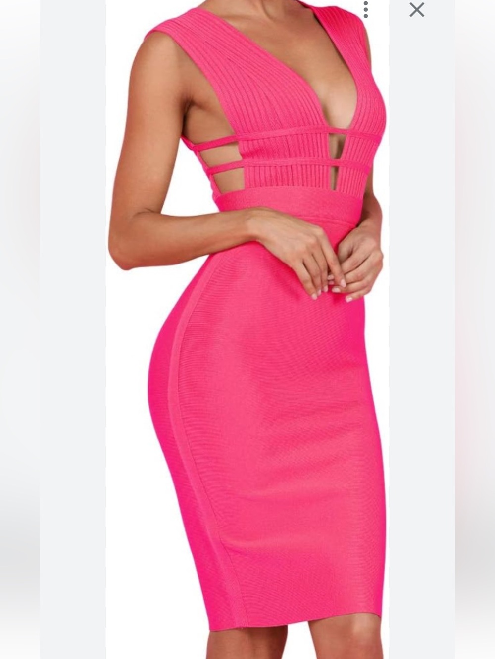 Hot Pink Bodycon Bandage Dress - Women